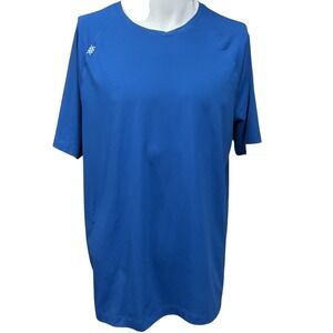 Rhone Crewneck Short Sleeve Soft Sweat-Wicking Pullover Activewear Top Blue Sz L